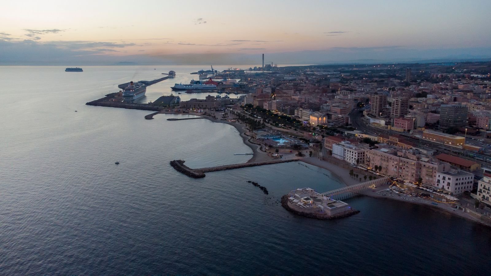 Pexels 9490654 civitavecchia aerial dusk